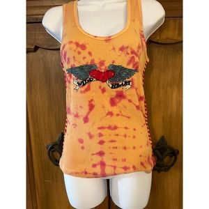 Switch USA XL Wild Heart Tie Dye Embroidery Beaded Tank